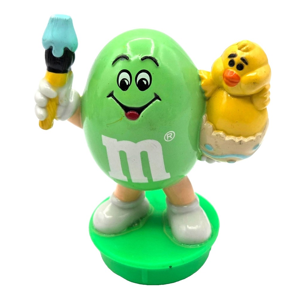 Green M&M‎ Holding a Paint Brush and a Yellow Chick Tube Topper